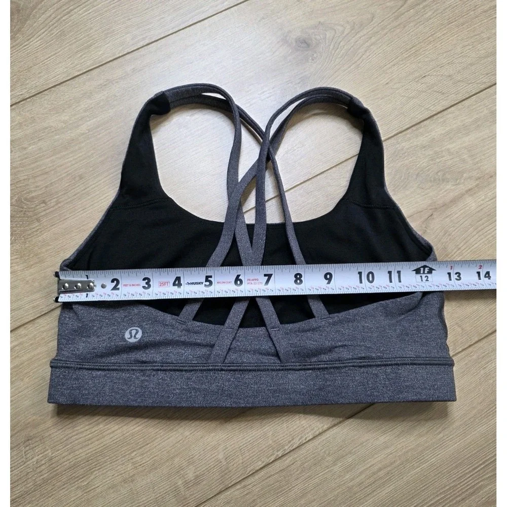 Lululemon Energy Bra Women's Size 6 Heather Deep Coal Gray
